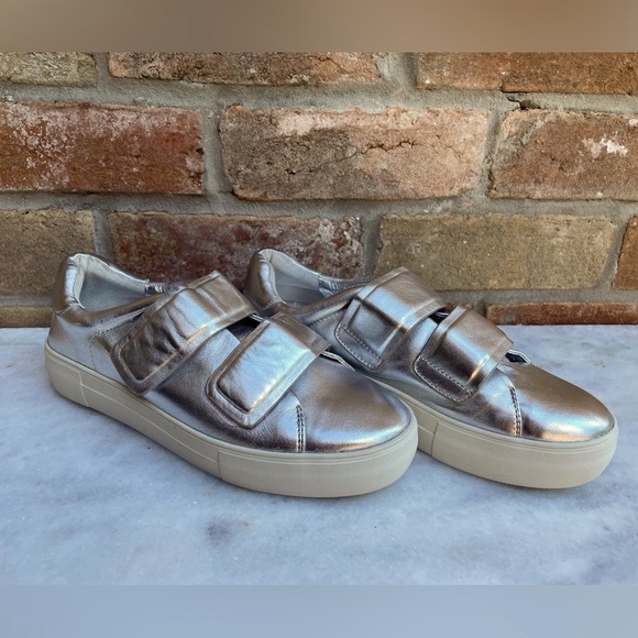 J Slides Shoes - J Slides Metallic Silver Platform Sneaker Women's Size 9.5